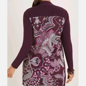 Chico's Rich Burgundy Knit with Paisley Details